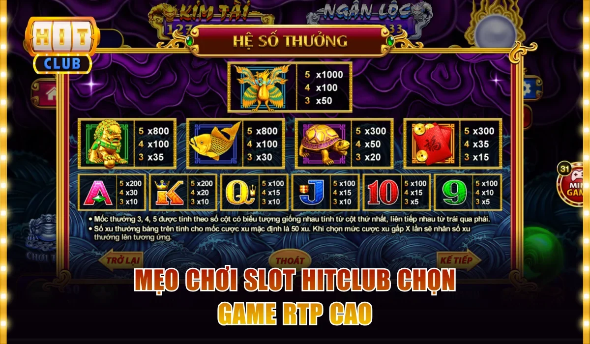 Cách Chơi Nổ Hũ Hitclub Rinh Jackpot Tiền Tỷ Mỗi Ngày 3 Mẹo chơi slot Hitclub chọn game RTP cao
